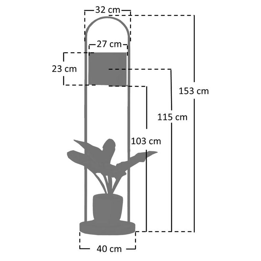 Vloerlamp acaciahout naturel/wit 153 cm