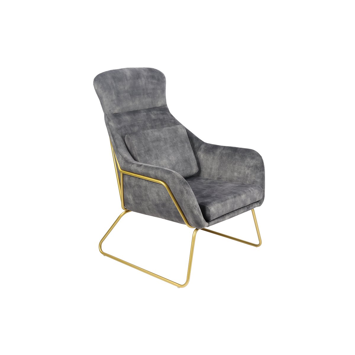 Loungestoel van grijs fluweel