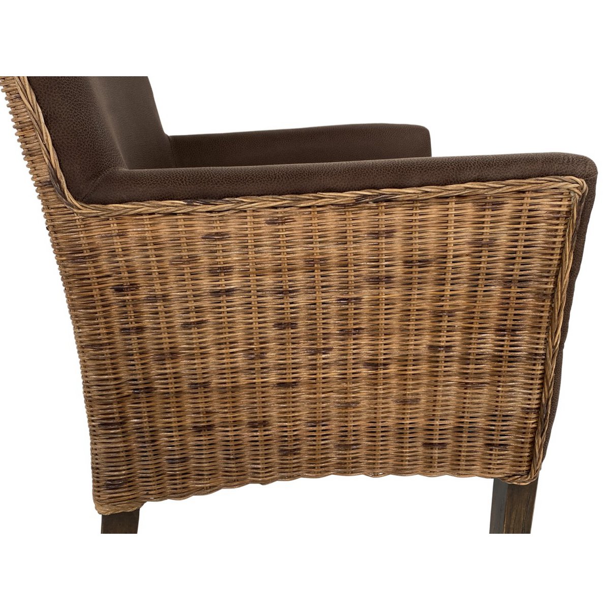 Eetkamerstoelen set 6 stuks rattan armlehner fauteuil bilbao gestoffeerde stoel bekleding fauteuil prairie bruin