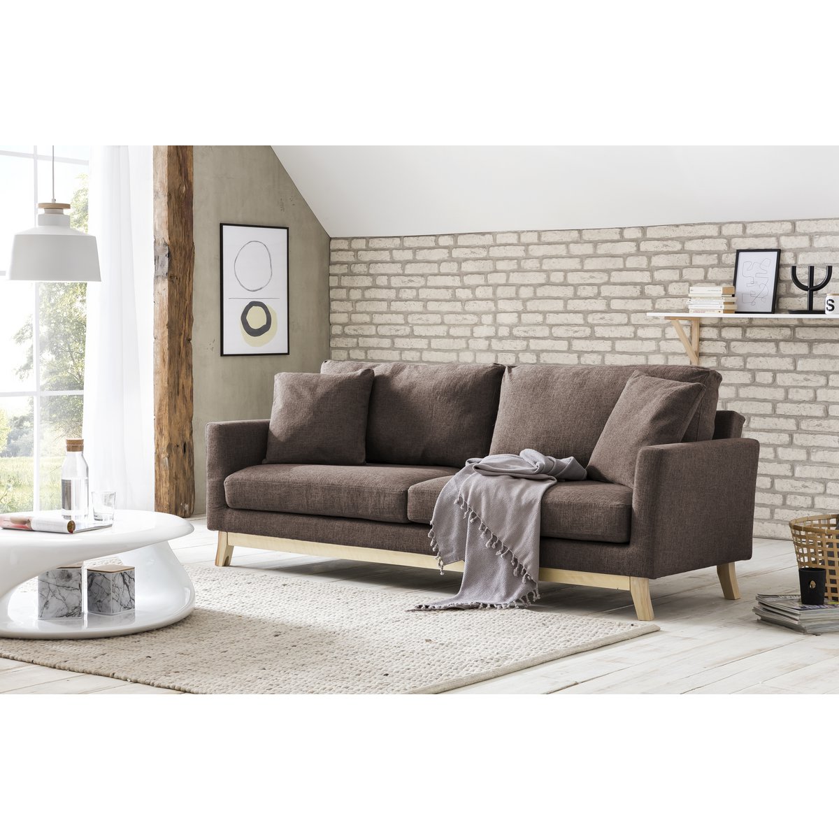 Salontafel 80x80x33 cm wit glasvezel