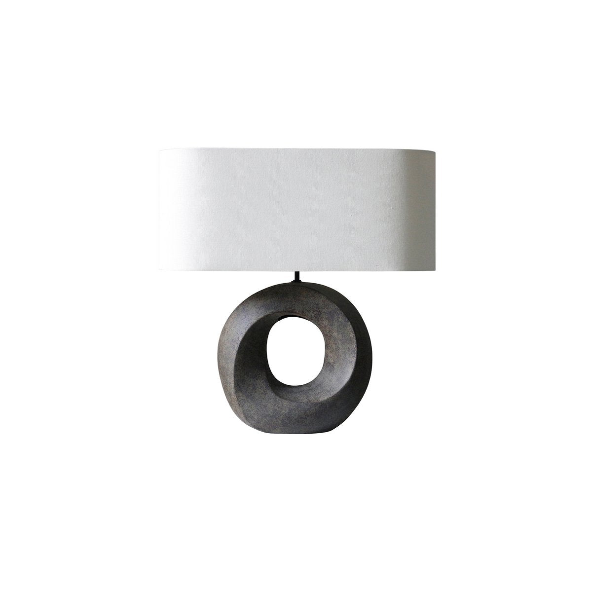 Tafellamp keramiek/linnengroen/beige