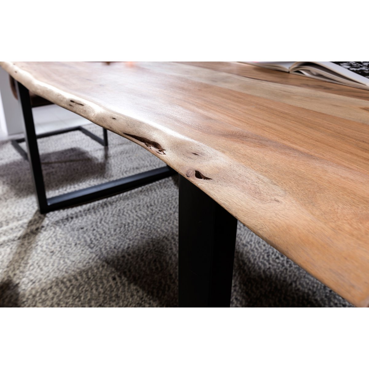 Tafel 240x100 cm, natuurlijk acacia, 56 mm