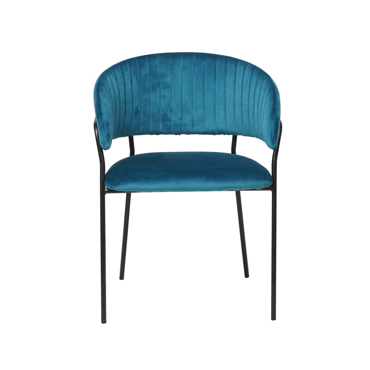 Fluwelen stoel met turquoise rugquilt