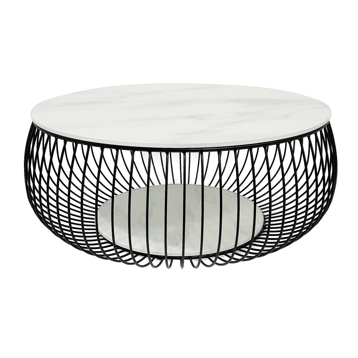 Salontafel Ø 86 cm zwart/wit