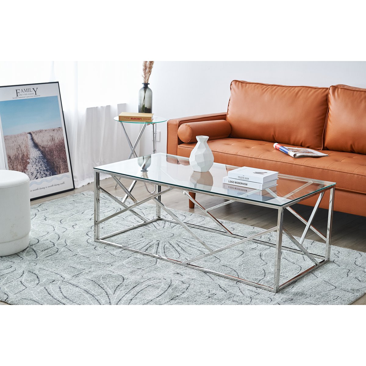 Salontafel zilver 120x60 cm