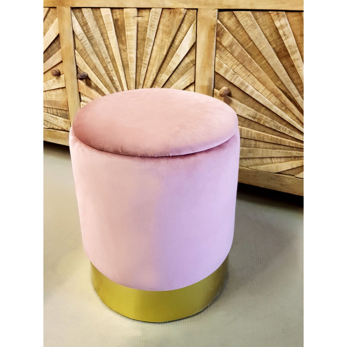 Velvet ontlasting decoratie -ontlasting en Pouf Decopouf Velours Stool met opslagruimte u.