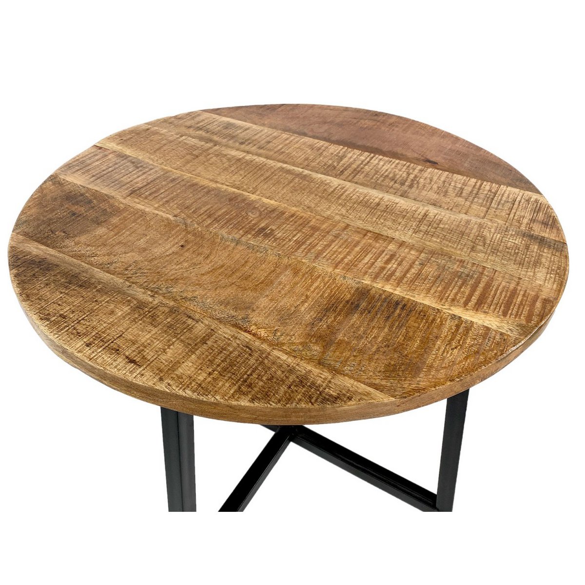 Salontafel rond 60 cm woonkamertafel bijzettafel Cannes metalen frame zwart wit antiek zilver