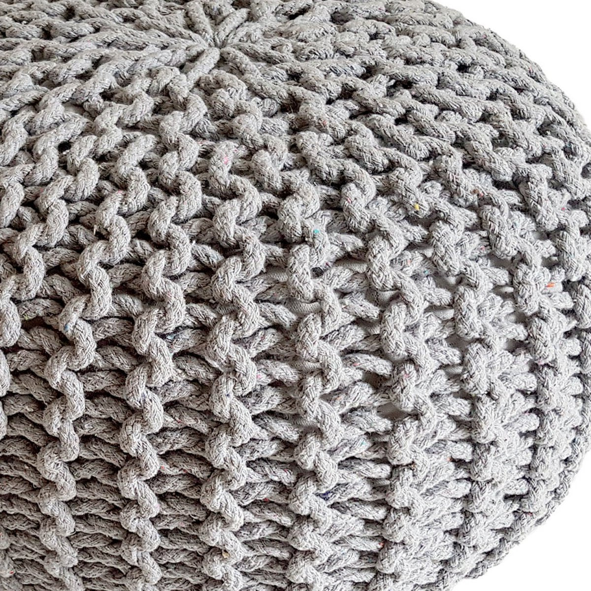 Brei -ontlasting pouf Ø 45 H 30 cm cm stoel pouf breien vloer kussen