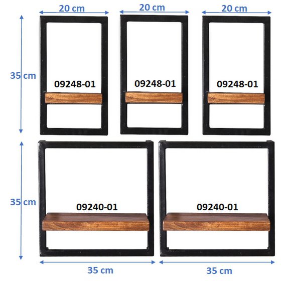 Wandplankenset, 5 stuks