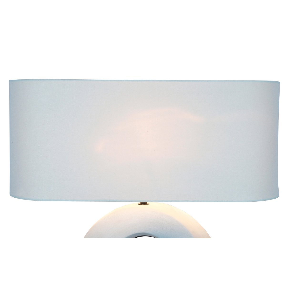 Tafellamp keramiek/linnen blauw/wit