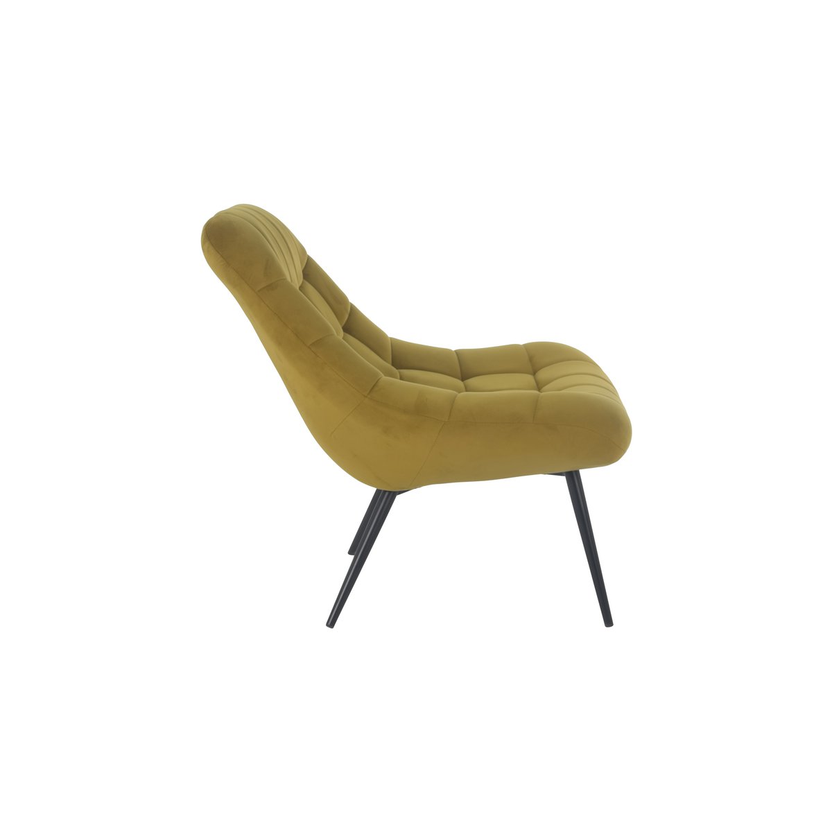 Fauteuil XXL fluweel geel metaal zwart