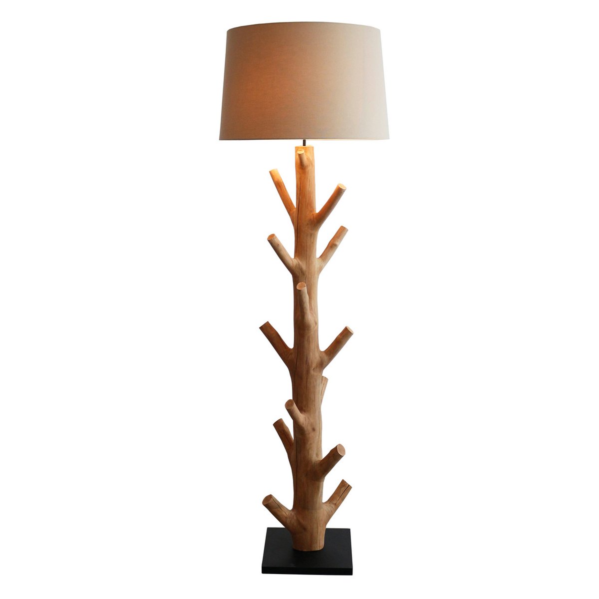 Vloerlamp drijfhout naturel/wit 175 cm