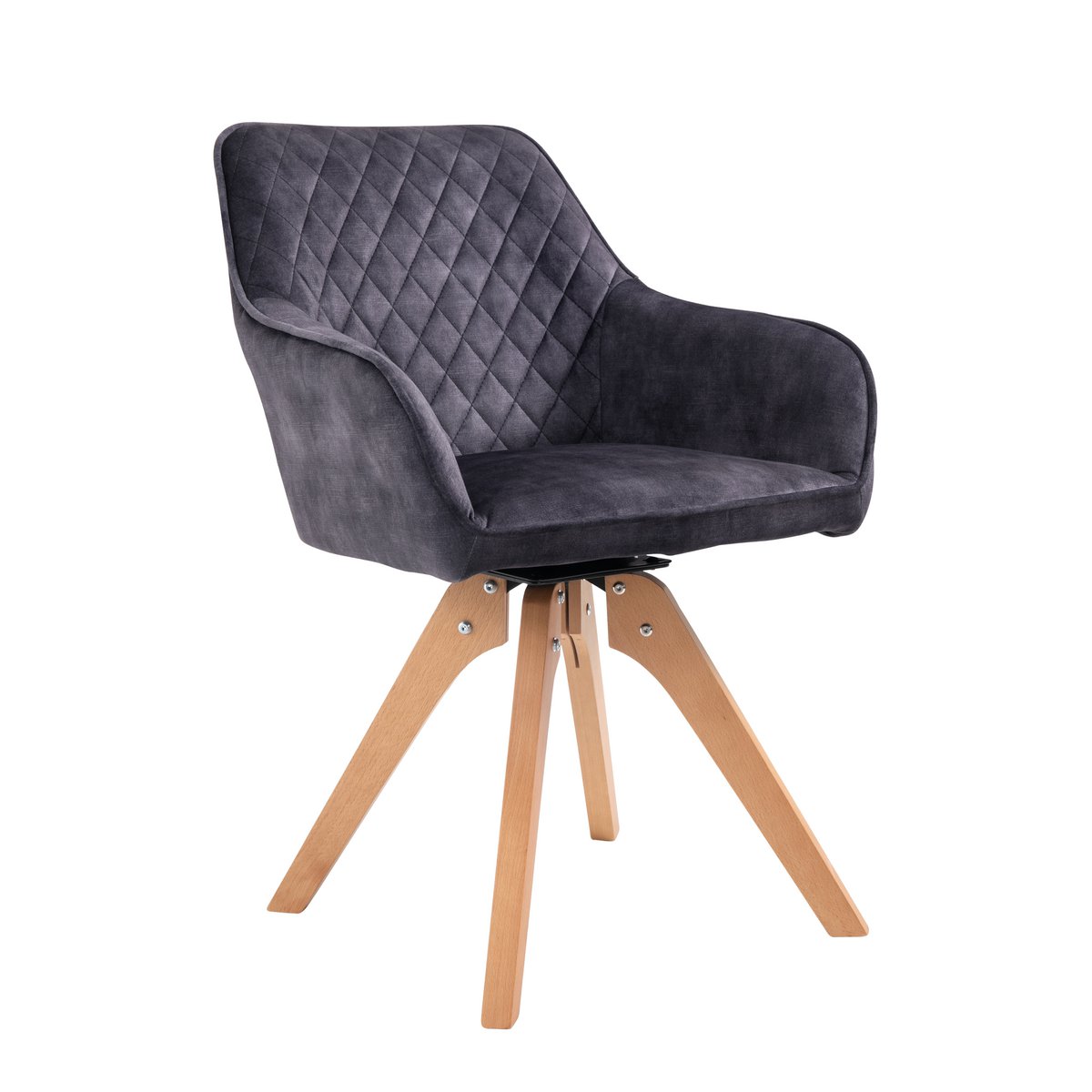 Fauteuil vintage fluweel velours, zwart