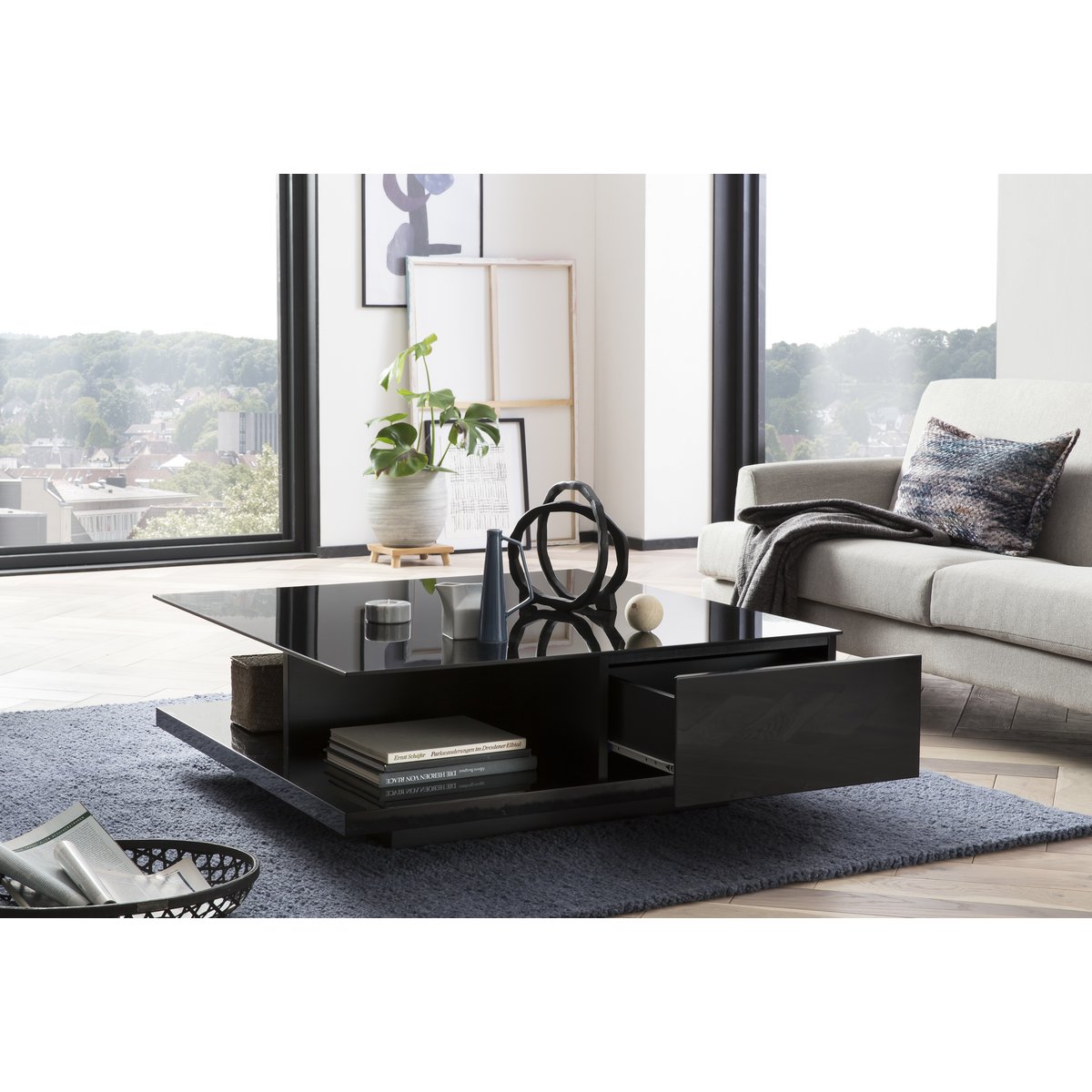Salontafel 100x100x36 cm zwart
