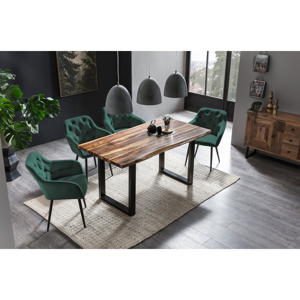 Groene fluwelen fauteuil