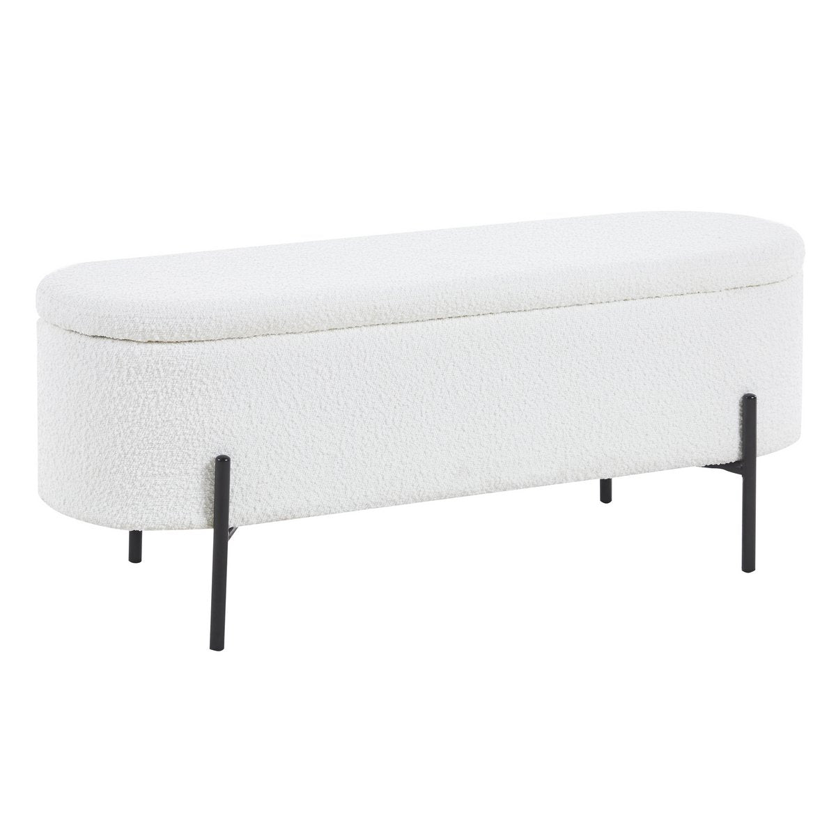 Bedbank met opbergfunctie wit