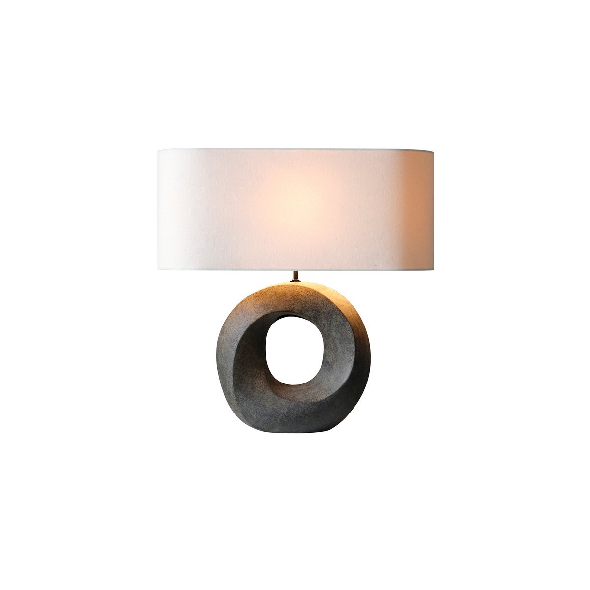 Tafellamp keramiek/linnengroen/beige