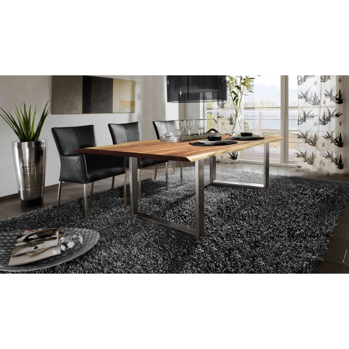 Tafel 240x100 cm, natuurlijk acacia, 56 mm
