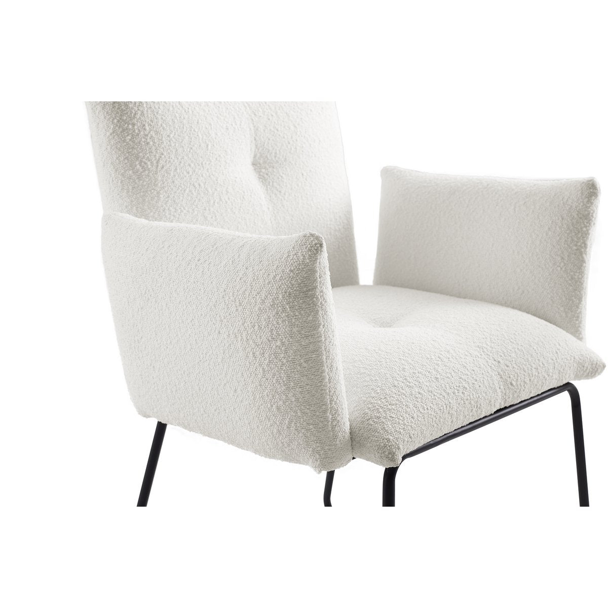 Fauteuil Bouclé stof wit