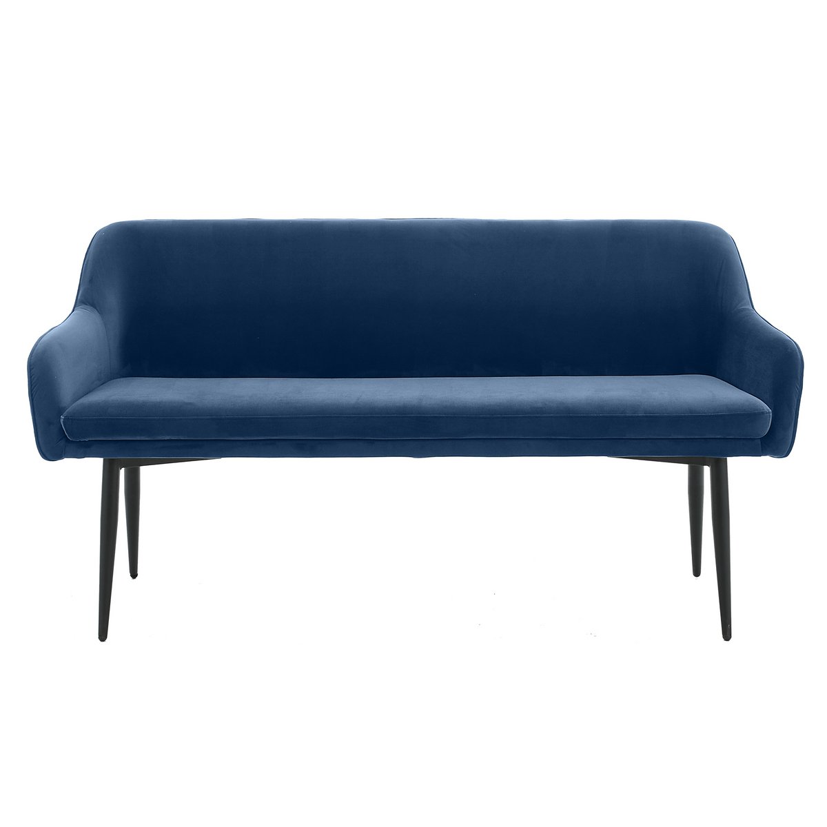 Bank 160 cm fluweel blauw