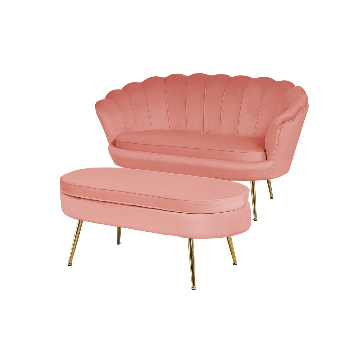 Rose fluwelen schelp bank