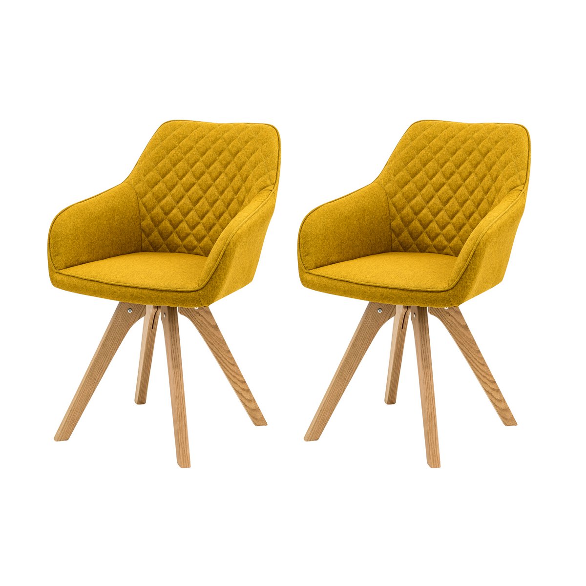 Fauteuil set van 2 curry geel textiel