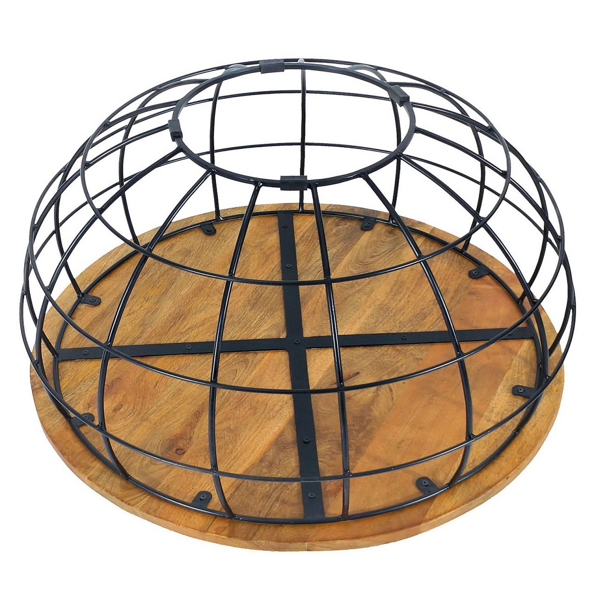 Ronde salontafel duurzaam Lexington ø 75 cm metalen gaas draadframe massief houten salontafel