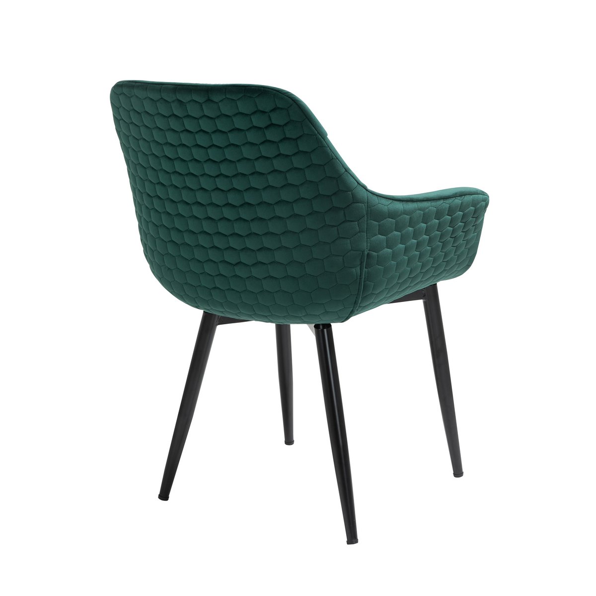 Fauteuil met honingraatstiksel in dennengroen fluweel