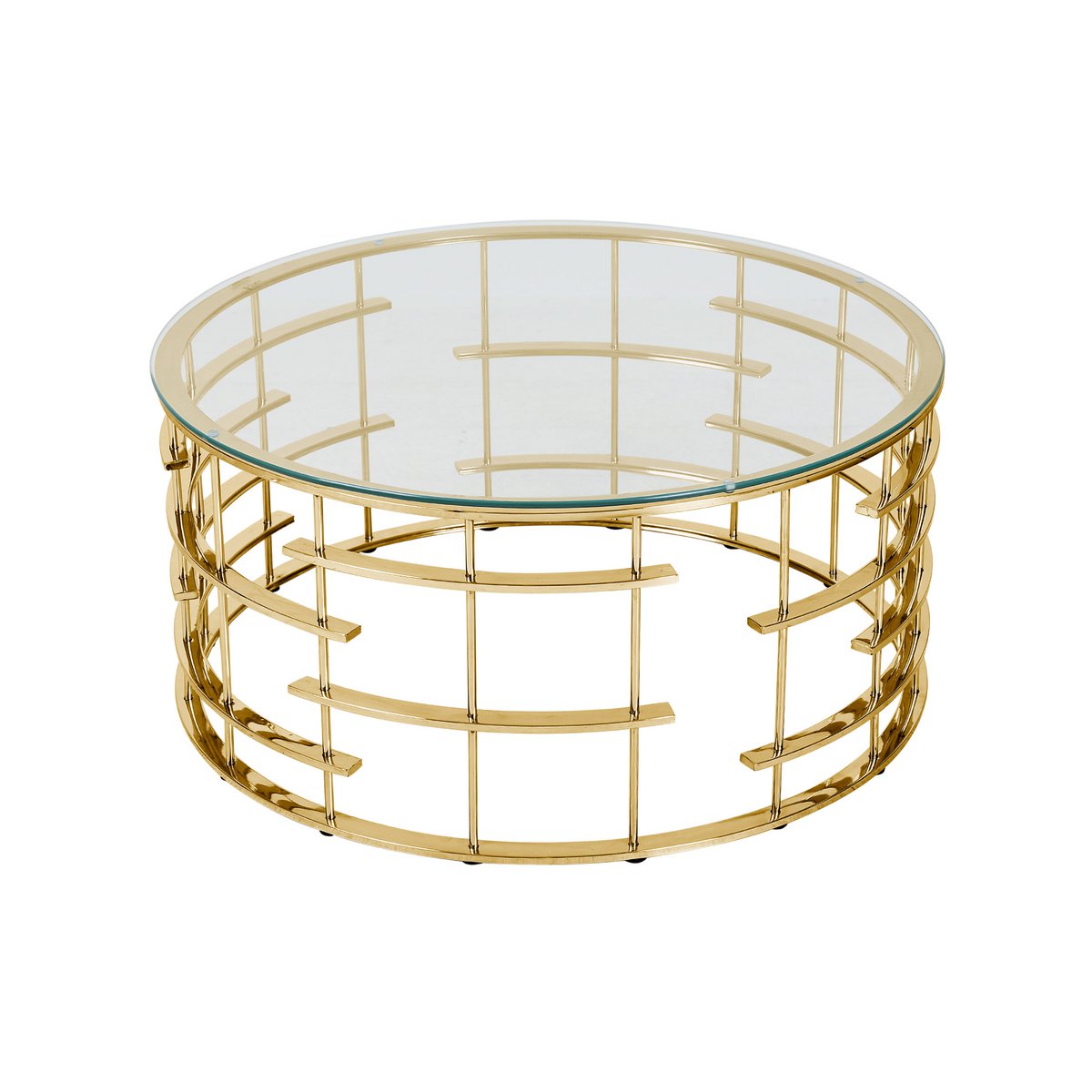 Salontafel goud/helder Ø 90 cm
