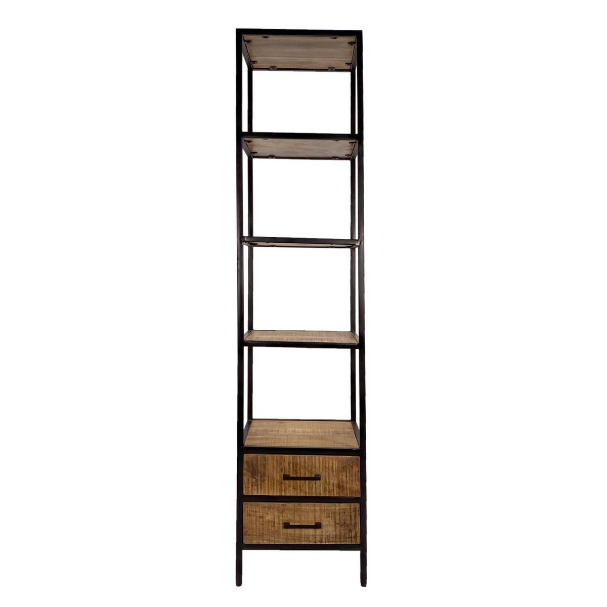 Boekenplank staande plank boekenplank 40x180x40 cm met lades Liverpool metalen frame zwart