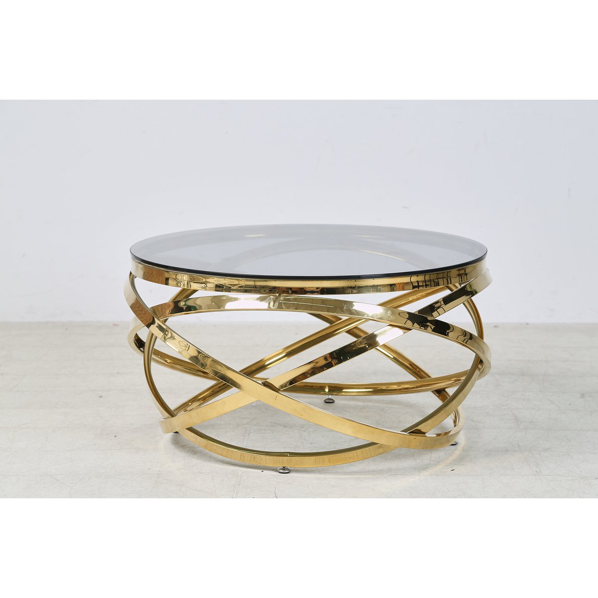 Salontafel goud/grijs Ø 80 cm