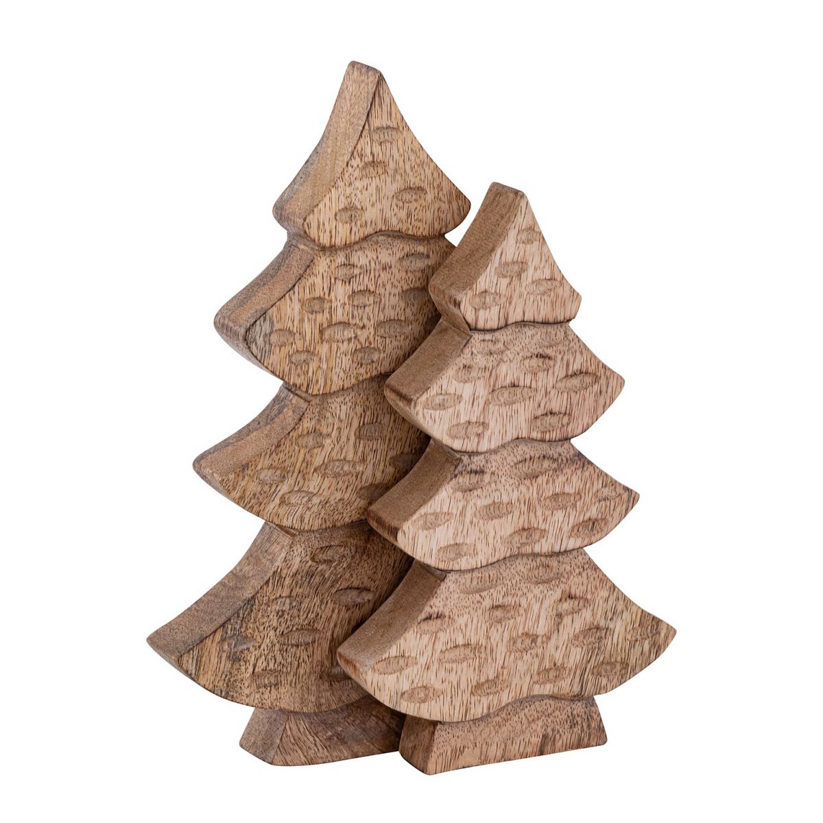 Decof Figuur Tree 2er Set houten figuur H23/20 cm hoofddoos 16-delige kerstdecoratie mango hout