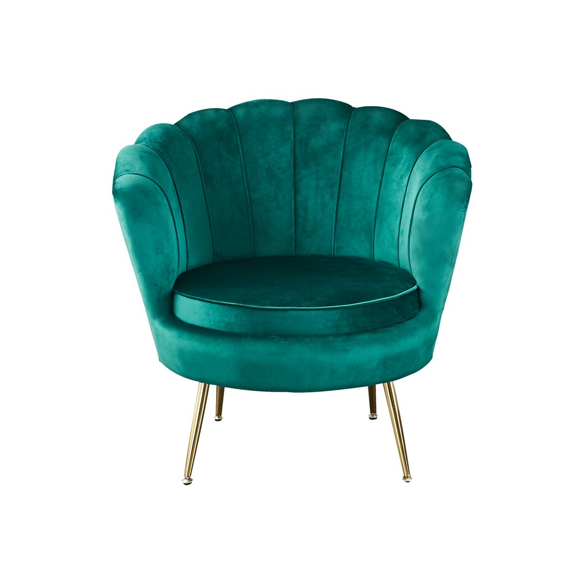 Fluwelen schelp fauteuil Groen