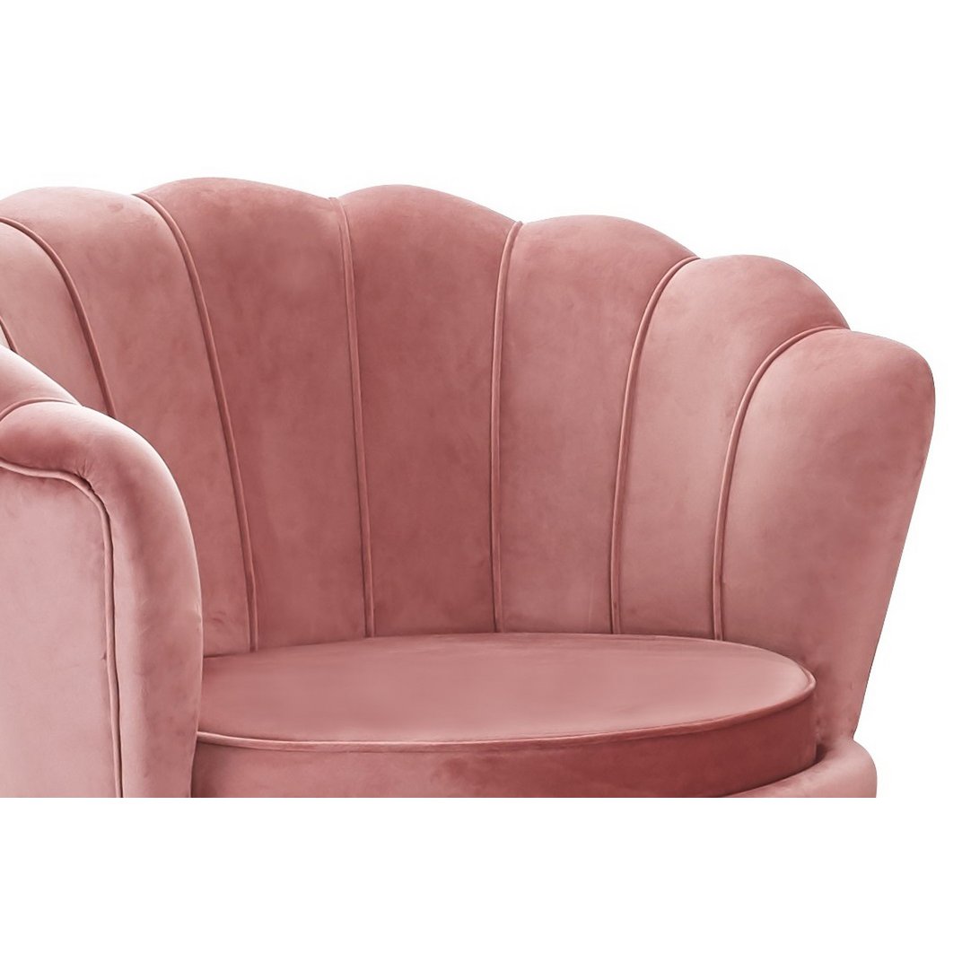 Shell fauteuil in fluweel Rose