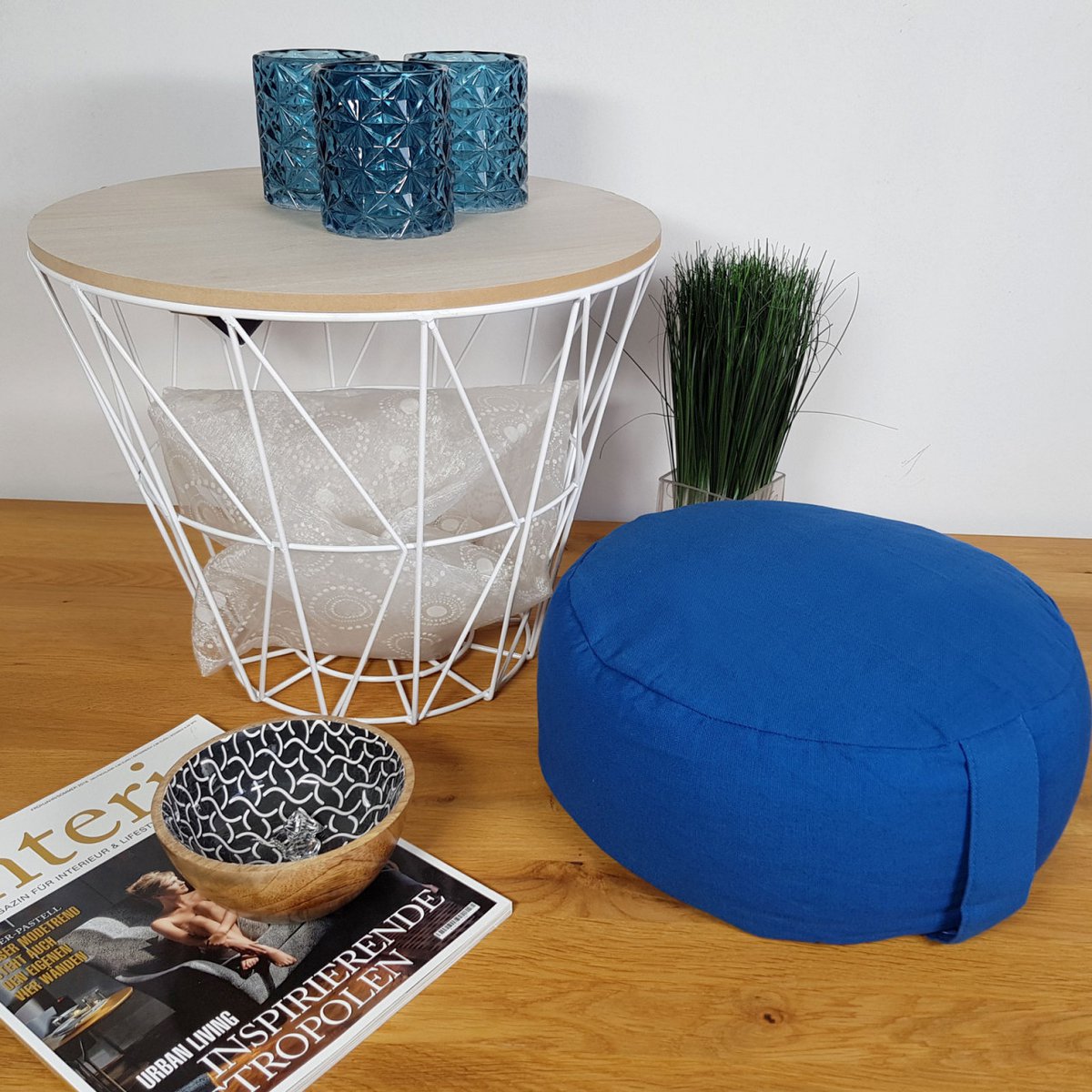 Yoga -kussens Meditatiekussenstoel Kushion Vloer kussen Lotus rond H 14 x Ø 31 cm Cover Wasbaar