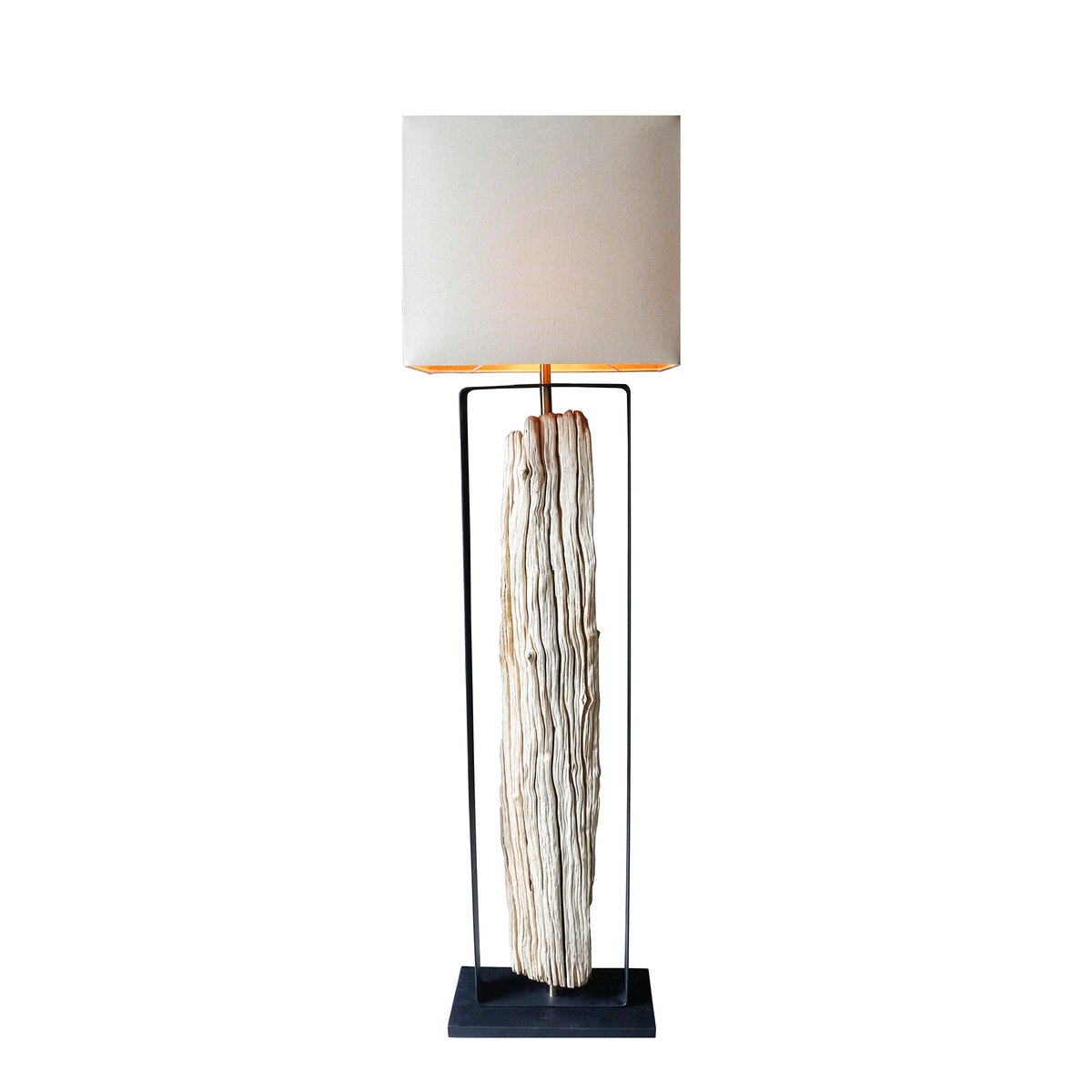 Vloerlamp drijfhout naturel/beige 165 cm