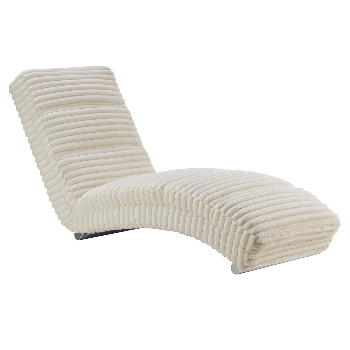 Chaiselongue plüschkoord beige