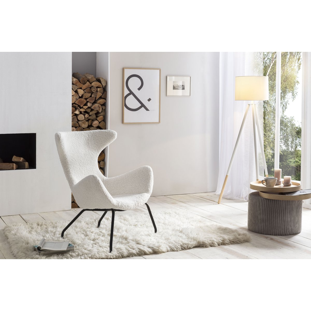 Relax fauteuil teddybont wit