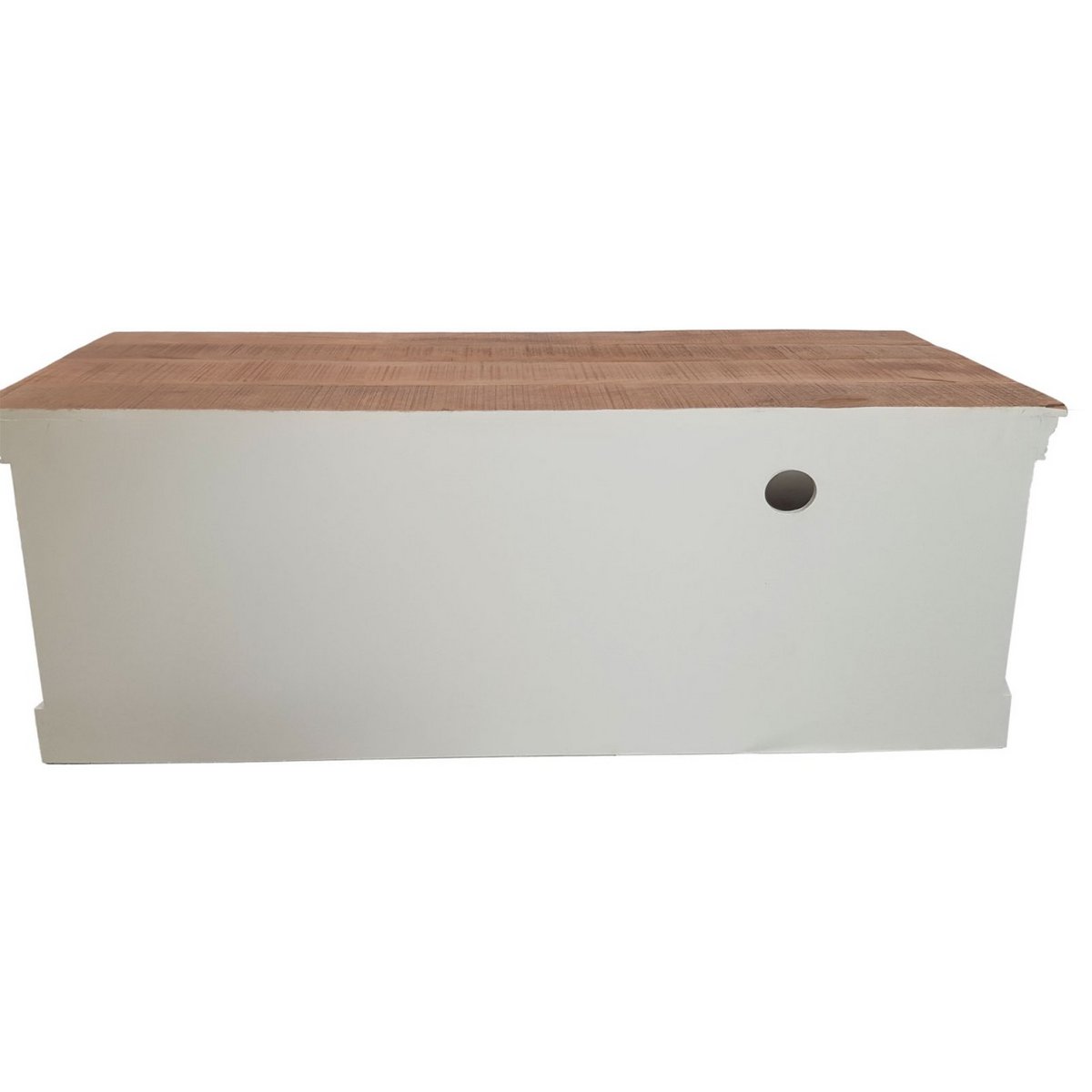 TV-lowboard TV-meubel B 114 H 45 cm massief houten TV-meubel Ibiza wit massief mangohout