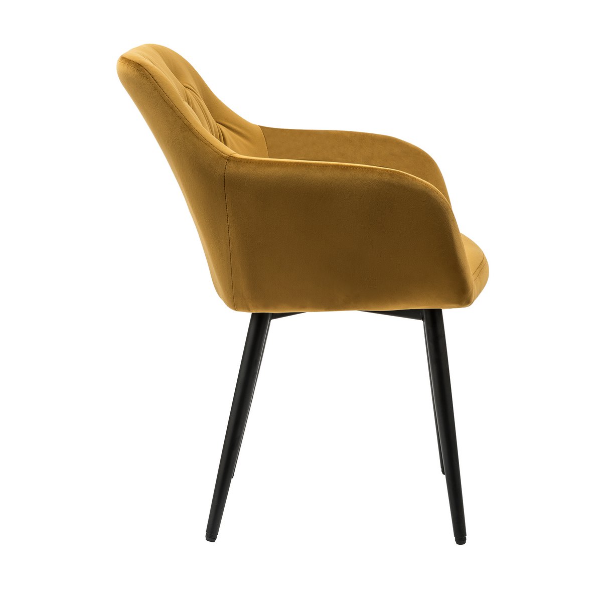 Geel fluwelen fauteuil