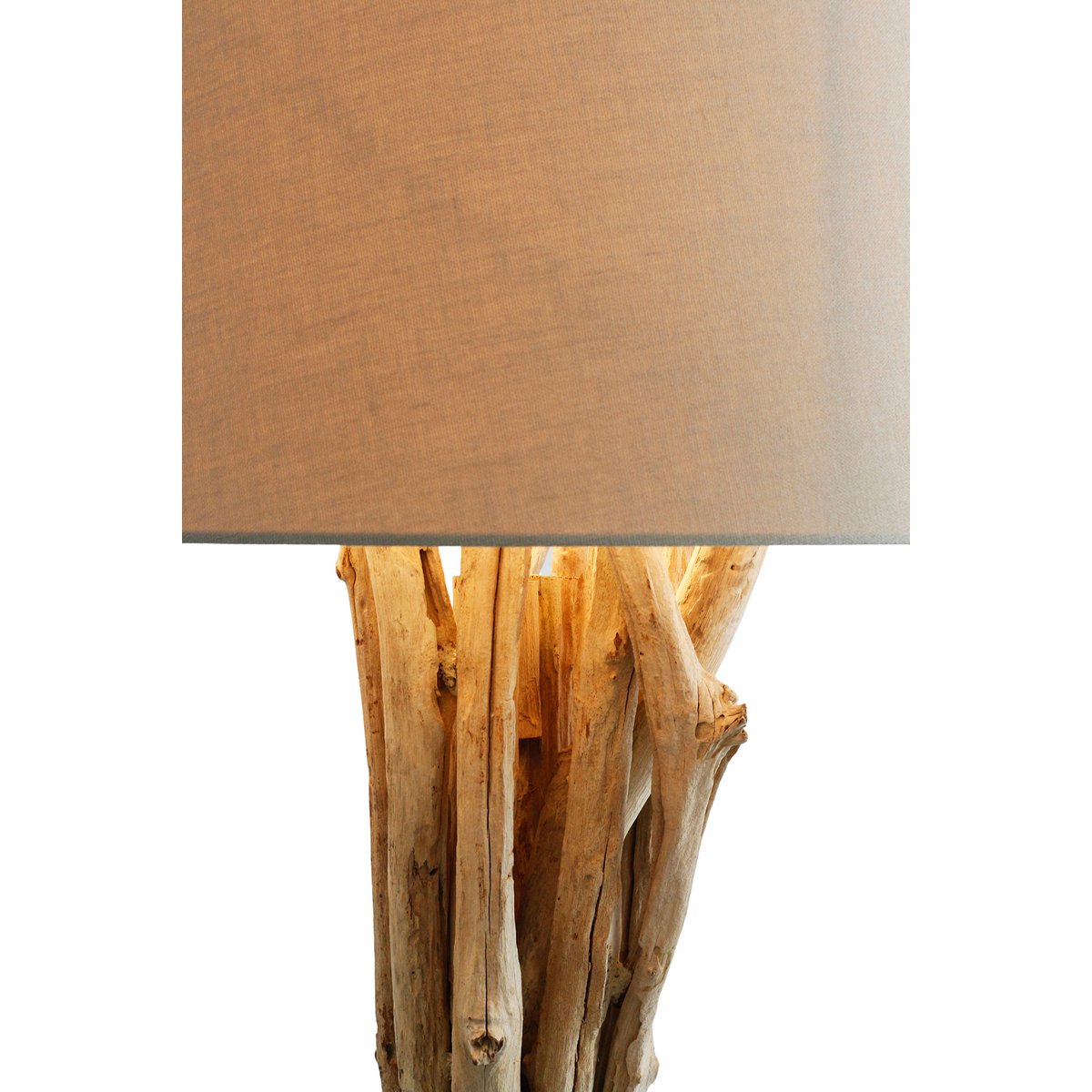 Vloerlamp drijfhout wit 145 cm
