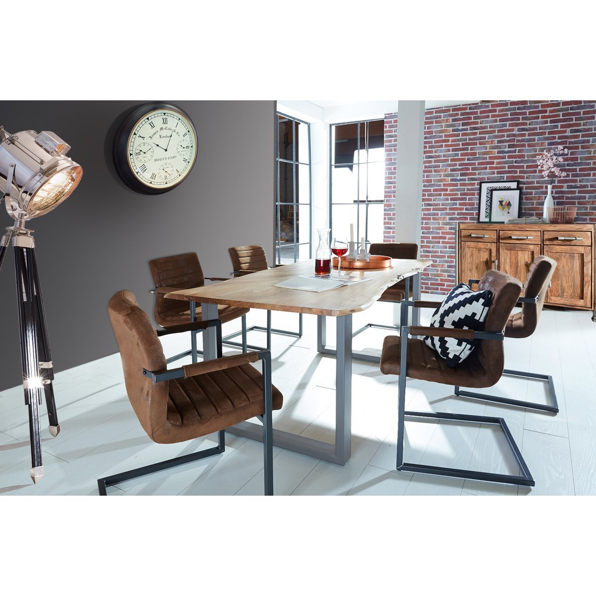 Tafel 180x100 cm, natuurlijk acacia, 56 mm