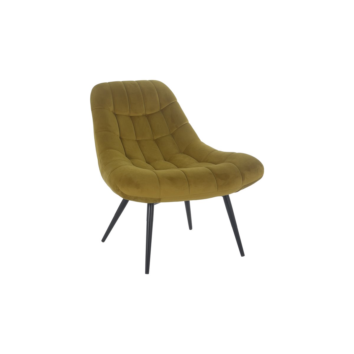 Fauteuil XXL fluweel geel metaal zwart