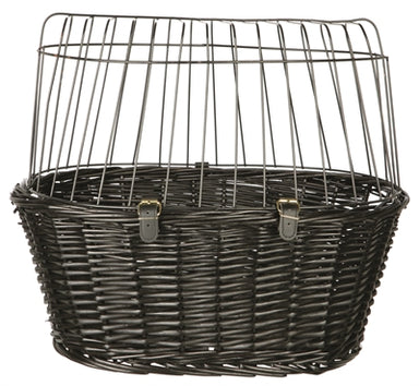 Trixie Wilgen Fietsmand Voorop Zwart Met Kussen En Kap 50X35X41 Cm