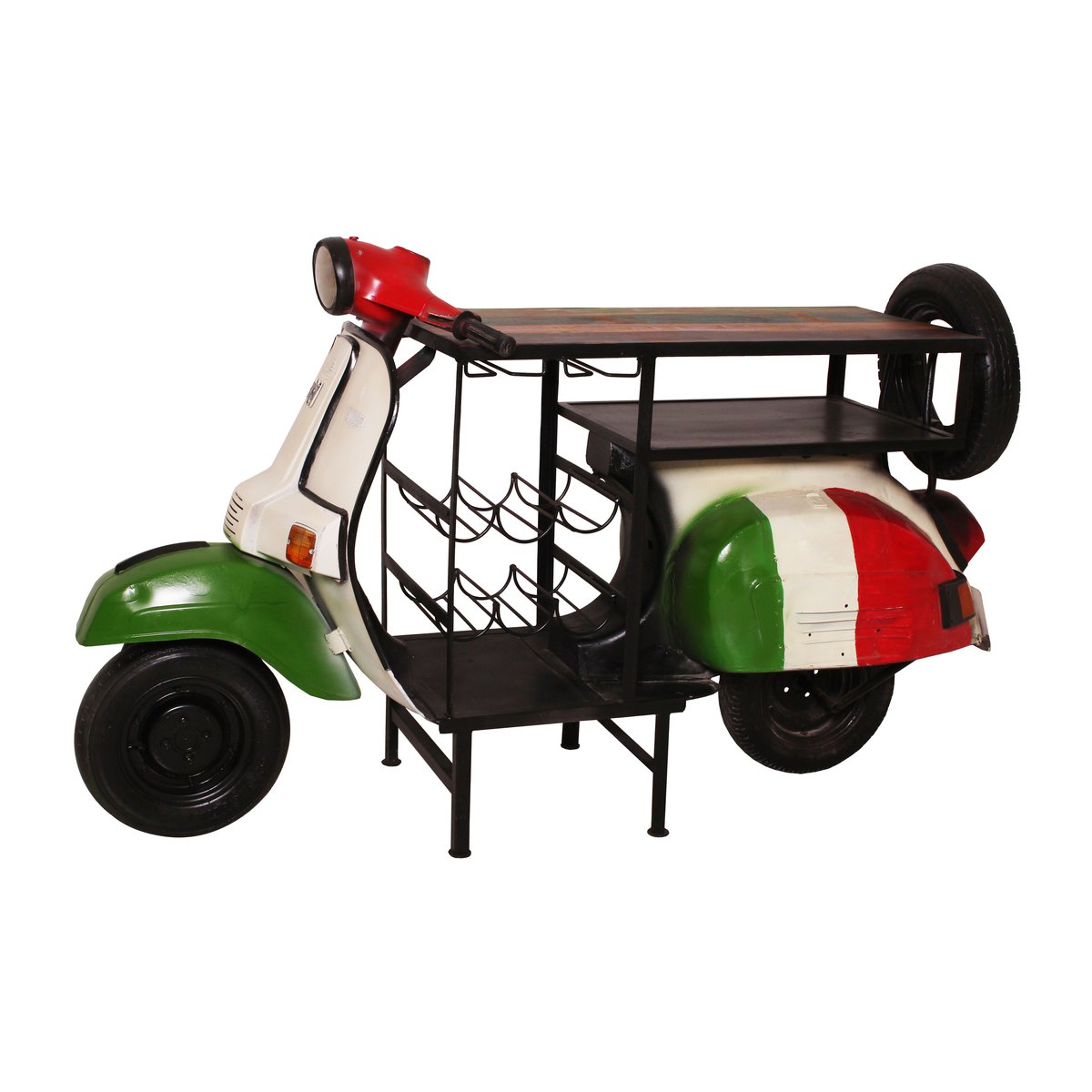 Bartafel "Italië" gemaakt van een gerecyclede scooter