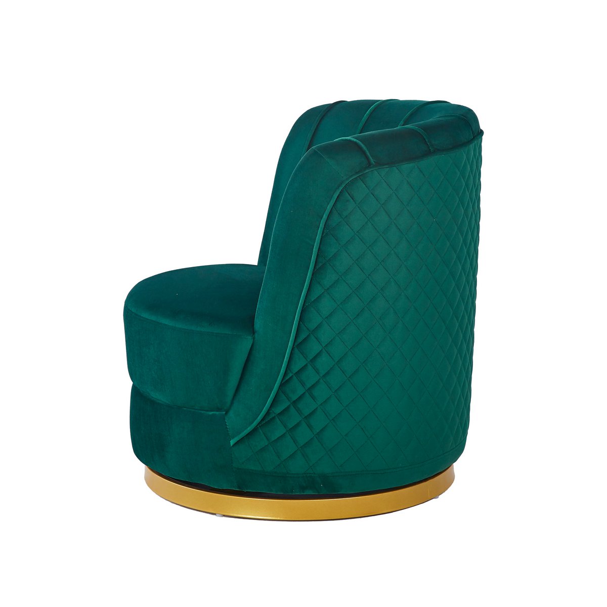 Groen fluwelen draaifauteuil