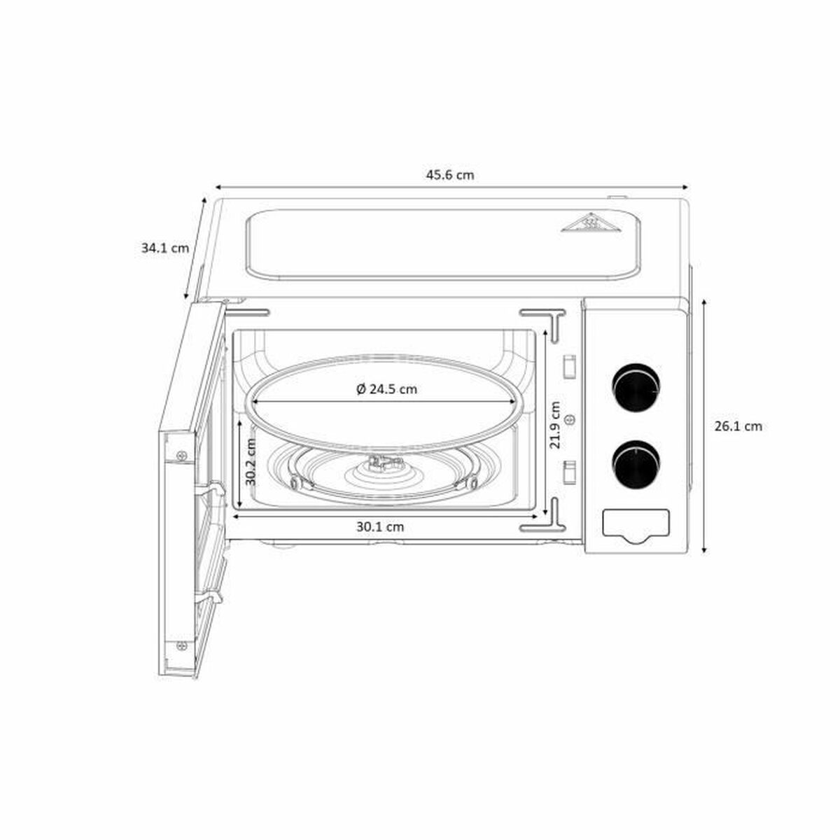 Magnetron met Grill Oceanic MO20B11 20 L 20 L