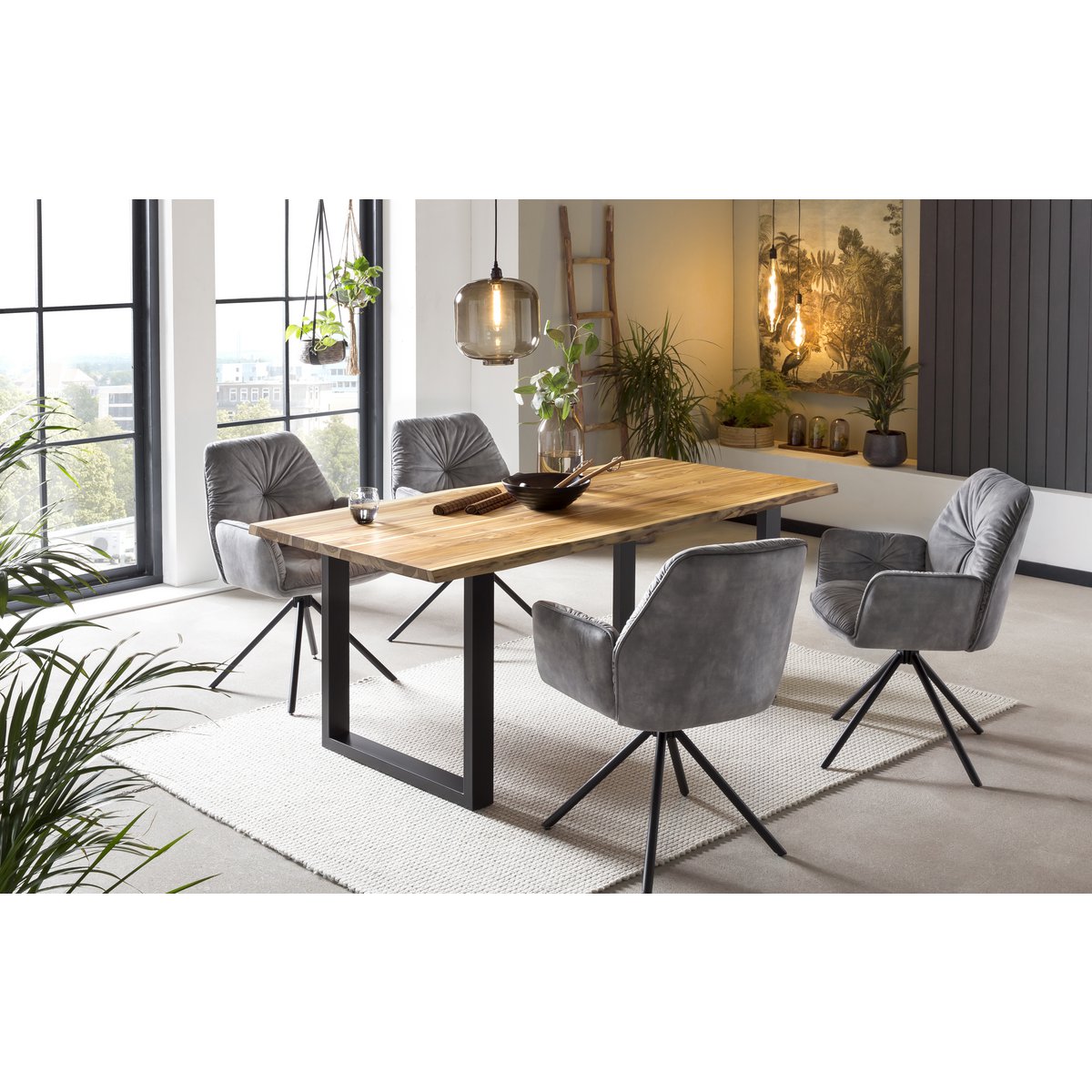 Fauteuil met 360° draaifunctie, grijs