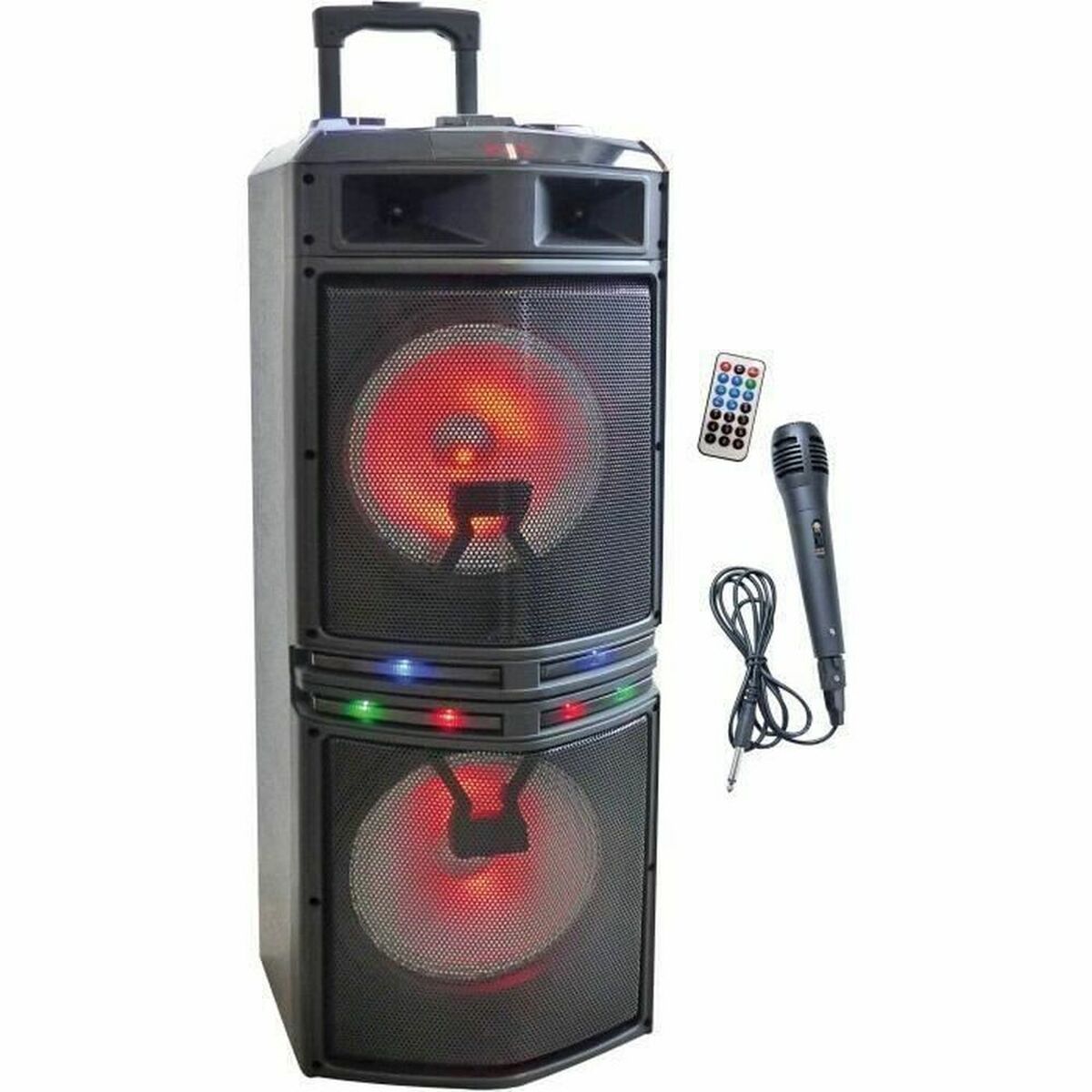 Dankzij de draagbare Bluetooth®-luidsprekers Inovalley MS02XXL  1000 W Karaoke