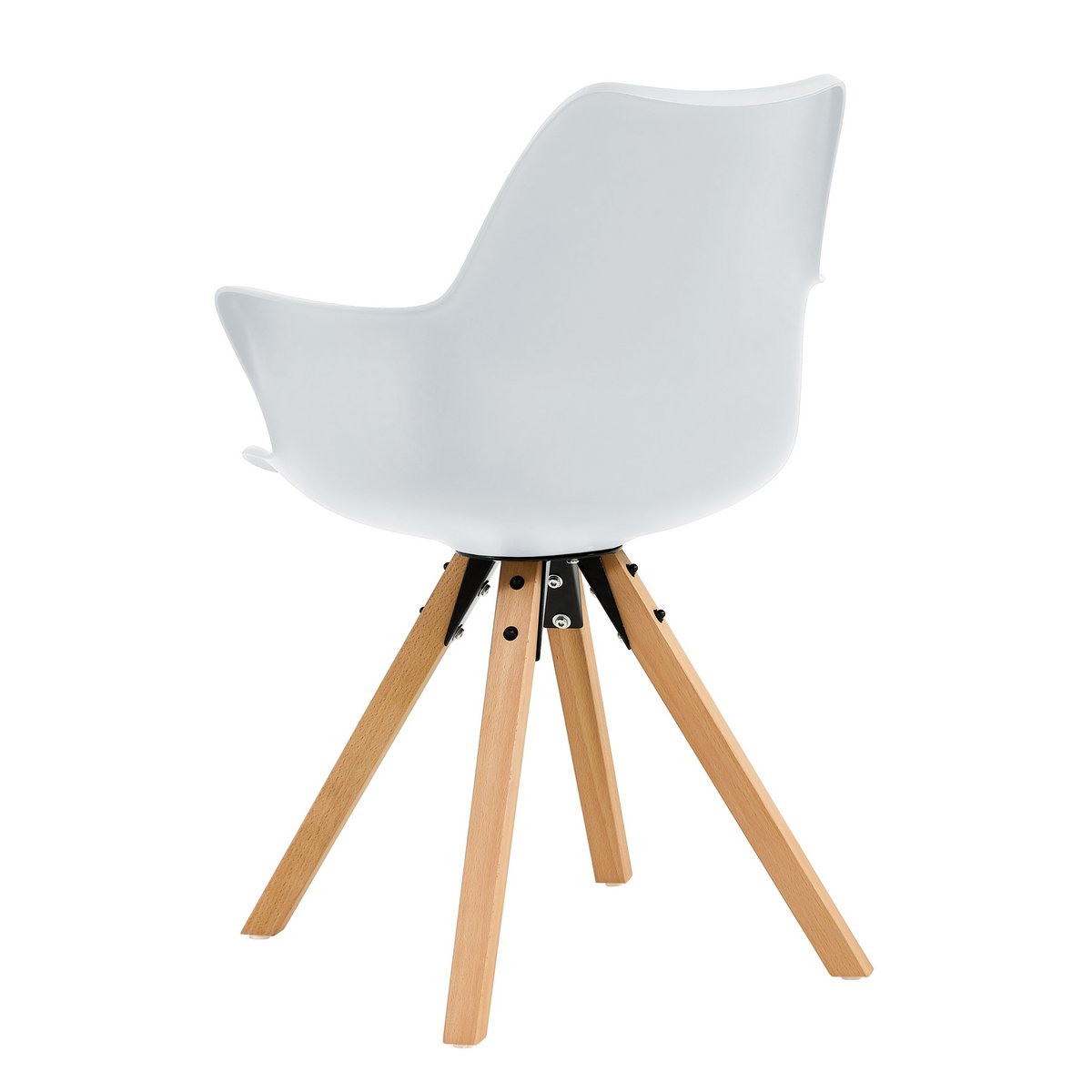 Fauteuil met kunststof schaal set van 2 wit
